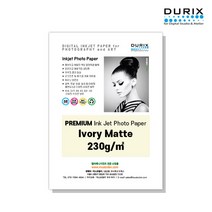 두릭스 아이보리매트 230g 4x6 5x7 DURIX Ivory Matte 인화지 사진인화지 포토용지 사진용지 매트 /샘플용지 증정, 4x6 100매