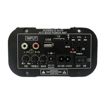 앰프스피커 Household/Car Digital Power Amplifier Built-In Bluetooth 12V24V220V Subwoofer With Microp, 한개옵션0