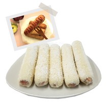 소시지+찹쌀+핫도그=더럽(The love..) 영양만점 쫄깃쫄깃한 찹쌀로 만든 찹쌀빅도그~ 맛있는 건강한 웰빙간식 술안주 야식 쫀도그 핫도그 70g 반제 14입 완제 12입, 반제14입