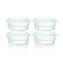 [익일출고] 강블리 블링락G 유리 밀폐용기, 원형 950ml, 4개