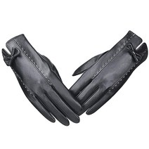 Genuine Sheepskin Leather Gloves For Women Winter Warm Touchscreen Texting Cashmere Lined Driving M
