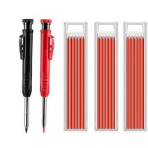 19 조각 솔리드 카펜터 연필 세트 건설 목수 마커 및 18 리필 리드 스크 라이버 목재 바닥 마킹 A, [17] AS PICTURE