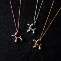 디어글로우 / 푸들 풍선 강아지 실버925 팬던트 목걸이 3color