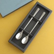 인스푼 허니 롱티스푼 돌답례품 결혼답례품 (기념문구 각인), 실버 포장, 1세트