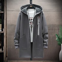 빅사이즈 남성 트렌치코트 봄가을 힙합 남자 프린트 캐주얼 재킷 중간 길이 5 색 5xl 939 특대 바바리 코트