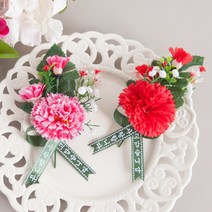 [플라워트리] 3송이카네이션코사지(벌크) 100개 FAICFT, 색상:핑크