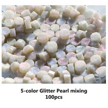 100 pcs 진주 화재 래커 씰 왁스 입자 초대장 봉투 웨딩 씰링 왁스 래커 다채로운 왁스 입자, 혼합 색상 100pcs