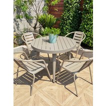 야외바베큐장 테라스 모의 야외 테이블과 의자 안뜰 식탁 정원 유리 탄소강 외부, [01] 4170 탄소강 원탁