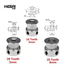 모터풀리 3d 프린터 부품 액세서리 gt2 20teeth 16teeth 보어 5mm8mm 타이밍 알루미늄 gt2 6mm 개방형 타이밍 벨트에 적합, 20 치아 8mm