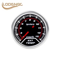 Lodenqc자동차 배기 가스 미터 2 quot52mm 렌즈 3001300c 자동 온도 게이지, 한개옵션0