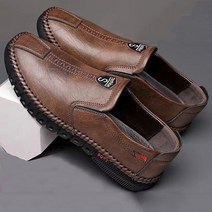 캐주얼 신발가을 패션 편안한 가죽 신발용 부드러운 바닥 비즈니스 슬립온 플랫 슈즈