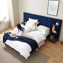 서광퍼니처 101 호텔식 패브릭 침대프레임 SS/Q_sk, 라라코 로얄블루Q_패널1개