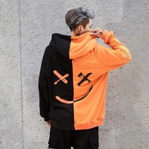 남자 여자 오버핏 하프 후드티 스트릿 데일리룩