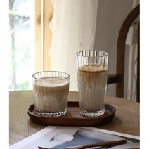 샹들리에 플리츠 투명 유리컵 홈카페 카페용 280ml 290ml, 긴 컵(290ml)