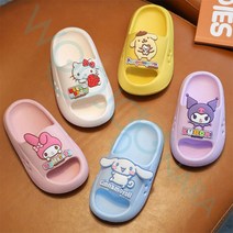 우주나라 WJ-69 EVA 어린이 여름 슬리퍼 캐릭터 산 리오 시나몰 쿠롬 마멜 여름 슬리퍼 샌들 욕실화 실내화 S