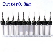 0.4-3.175mm 텅스텐 강철 PCB 옥수수 밀링 커터 인쇄 회로 기판 전용 보석 절단 도구 CNC 10 개, 09 0.8mm