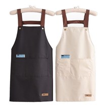 케이트가든 코튼 앞치마 세트, 블랙 1개 + 아이보리 1개