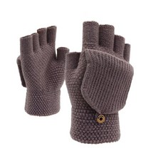 이너 장갑 Knit Convertible Gloves Touchscreen Fingerless Flip Men Wool DXAA