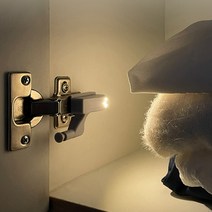 무타공 부착식 경첩 등 LED 라이드 간접 조명 수납장 싱크대, 흰색LED