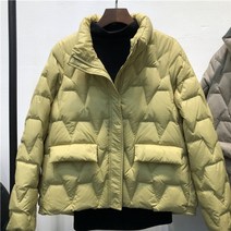 janveny 울트라 라이트 다운 재킷 여성 겨울 스탠드 칼라 깃털 패딩 코트 90 화이트 오리 다운 파카 솔리드 컬러 겉옷