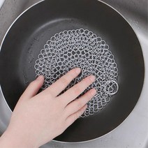 눌어붙은 탄냄비 세척용 원형 스텐 수세미 2P 찌든때 주방용품, 1개, 상세페이지참조