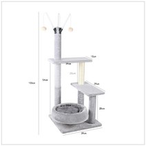 대형 고양이 캣타워 고양이 캣폴 스크래쳐 튼튼한 디어캣 캣워커, 10파운드용 회색 80112
