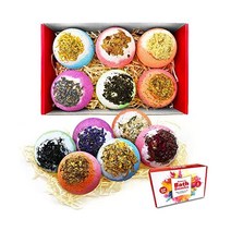 6 x Large Bath Bombs With Dried Flowers Spa Gift Set From Zimpli Gifts Handmade Bubble and Floating