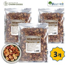 대추칩 말린 건 대추 슬라이스 채 바삭 대추과자 대추차 1kg, 3팩