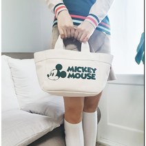 마크그린 여성골프토트백 파우치 카트백 디즈니 트라페즈 미키마우스, 화이트