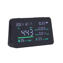 이산화탄소측정기 실내공기질관리법 COCO2 HCHO TVOC 탐지기 지능형 이산화탄소 측정기 대기 질 모니터 가스 감지기 정확한, Black+Black
