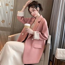 꽃소담 여성 봄가을 배색 루즈핏 캐주얼 정장 자켓 QQA1522