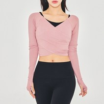 뮤즈마인 - 와이드 브리제 커버업 슬리브 핑크 요가복 필라테스 상의 커버업 헬스 테니스 홈트 발레 폴웨어 크롭 여리핏, 블루, M