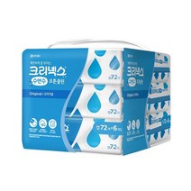크리넥스 수앤수 코튼클린 물티슈 오리지널( 캡형) 72매x6입, 옵션1 - 기본포장 (박스or비닐포장) (+0원)