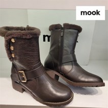 무크 mook [털부츠] 버클포인트 천연가죽으로 부드럽고 따뜻한 브라운 털부츠 PN516122704GL