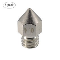 3pcs MK8 Plated Wear Resistant Brass Nozzle 0.4mm Compatible with 1.75mm Makerbot MK8 extruder Crea, 1, 3x 0.4mm