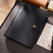 특별한 빈티지 가죽 다이어리 가죽 나선형 노트북 a5 192 페이지 잠금 커버 사무실, 정사각형 종이, 검은 색