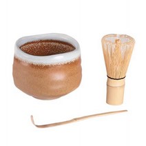 Fuji Merchandise Japanese Chasen Green Tea Bamboo Matcha Chasen Whisk Scoop and 21 fl oz Reactive Gl, 1
