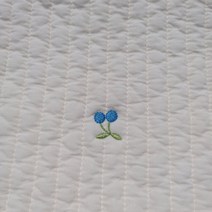 무형광 14mm 줄누빔 원단 체리 자수 디자인 (60수 명품 고급 누빔천 면 누비 원단), 그레이
