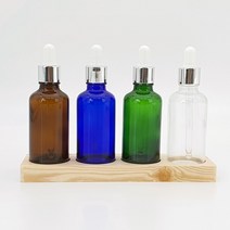 갈색 유리 공병 은색 금속캡 스포이드 아로마 오일 화장품 50ml, S_스포이드50ml_초록
