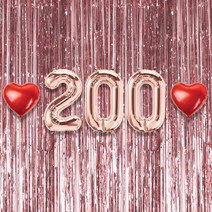 200일 이벤트 포토존 세트 아기 기념일 커플 축하 기념 숫자 풍선 하트, 01.커튼-(로즈골드)-200(소)-로즈골드