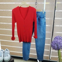 상상그이상 여성용 브이넥 슬림 쫀쫀 파스텔 골지 가디건