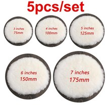 폴리싱 광택기 차량 무선 미니 듀얼 폴리셔 5 크기 75-180mm 양모 연마 디스크 자동차 왁싱 연마 버핑 자동차 페인트 관리 폴리 셔 패드 자동 세척 액세서리, 5개 세트