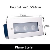 마이너스접지 야외 W 방수 LED 지하 조명 바닥 램프 지상 부분 풍경 정원 경로 매장 마당, [02] Plane Style, [01] Warm WhiteK