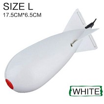 FLYSAND 잉어 낚시 대형 로켓 폭탄 태클 피더 펠렛 플로트 미끼 홀더 제조 업체 액세서리, [07] Size L - White, 1개