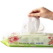 효랑 특대형 빅사이즈 도톰한 엠보싱 캡 물티슈 캡형 60매, 1개, 60개