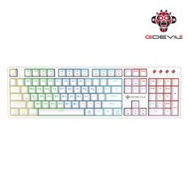 GDEVIL 지데빌 G917 SCUD 가스켓 게이밍 기계식 키보드, 적축, 화이트