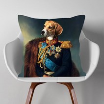 강아지 방석 쿠션 유럽 빈티지 로얄 유화 스타일 소파 베개 커버 개 고양이 초상화, [03] 60X60CM, [02] 517