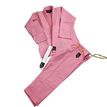 검도복 검도도 도복 유니섹스 화이트핑크 주짓수 유니폼 국제 표준 전문 훈련복 무술, 분홍색, 150cm(폭0)