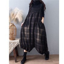cs mall 여성 가을 겨울 빈티지 와이드 청 멜빵 바지 LZ1251