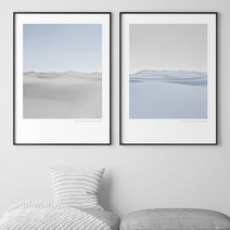 유홍아트 파스텔 블루사막 러블리감성 인테리어액자 6호(41x32cm) (6064977), 캔버스액자(옆면연장)